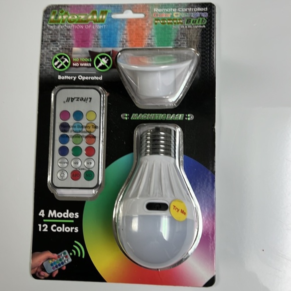 NWT LitezAll Remote Control Color Changing‎ PortaBulb - Picture 2 of 5